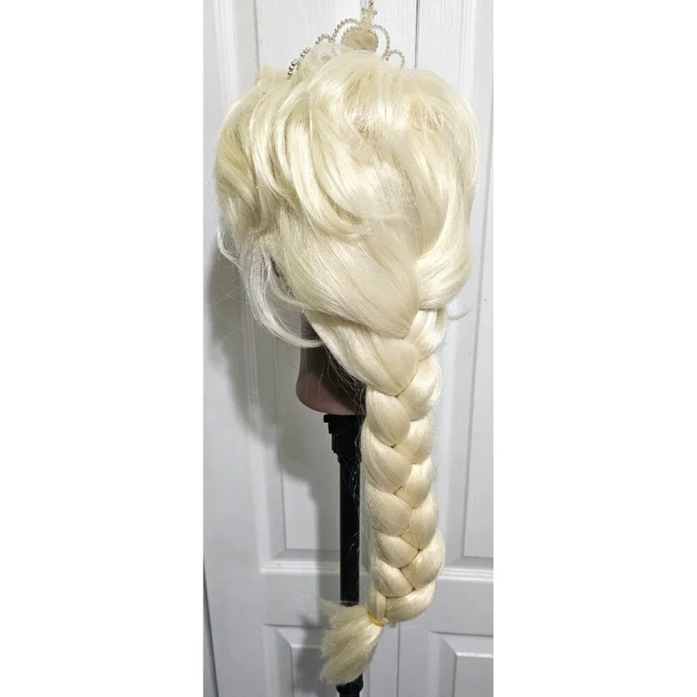 Disney Store Frozen 2 Elsa Snow Queen Costume 7-8 Dress Wig Tiara Ice Princess